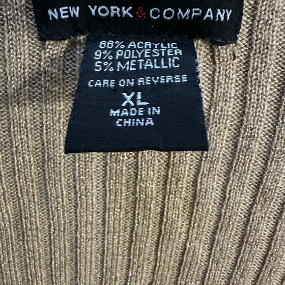 New York & Company Gold Ribbed Cardigan - Picture 2 of 2